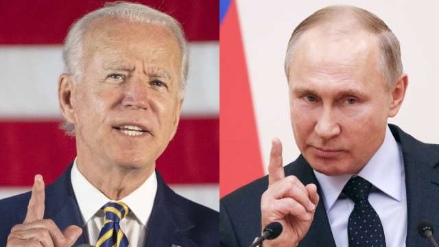 俄羅斯總統普丁 (右) 和美國總統拜登 (左)。 (圖片：AFP)