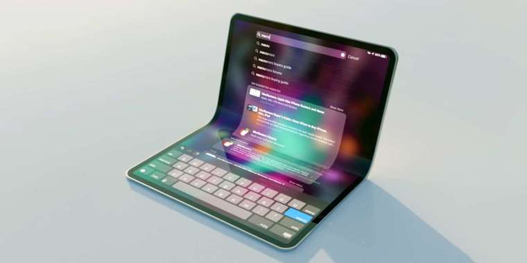 蘋果為未來的 iPad 和 MacBook 機型研發帶有超薄型化玻璃的摺疊 OLED 螢幕 (圖片：翻攝 MacRumors)