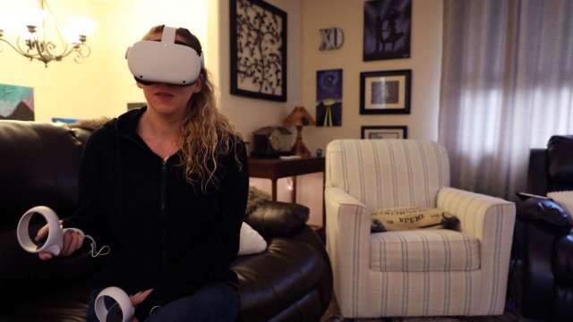 Meta公司推出的VR裝置Oculus Quest (圖片:AFP)