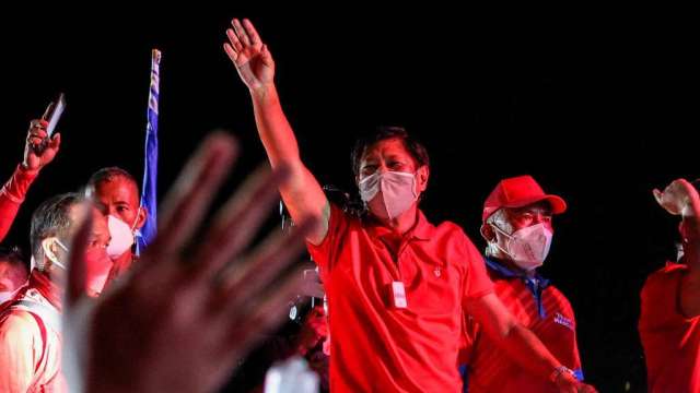 小馬可仕獲壓倒性勝利 篤定當選菲律賓總統(圖:AFP)
