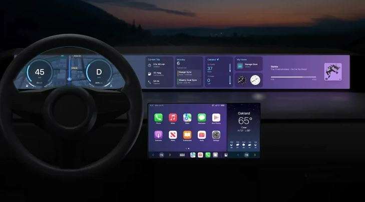 新版 CarPlay 系統改善智慧車款上的數位儀表板 (圖片：AFP)