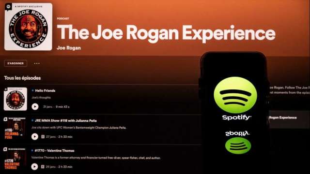 羅根播客的爭議並未重擊Spotify。（圖：AFP）