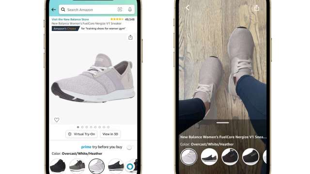 亞馬遜讓你在手機螢幕上「試穿」新鞋。（圖：亞馬遜）