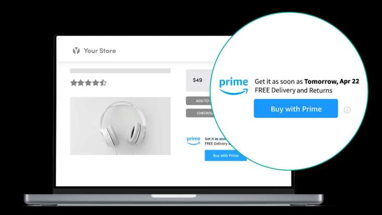 Buy with Prime 可讓賣家在其他網站使用亞馬遜物流服務 (圖片: 亞馬遜官網)