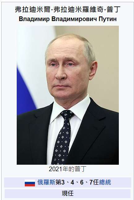 (圖三：生於1952年的俄羅斯總統普丁，維基百科)