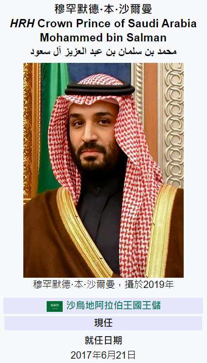 (圖二：生於1875年的沙烏地阿拉伯王儲沙爾曼，維基百科)