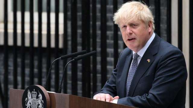 英國首相強生宣布辭職。（圖：AFP）