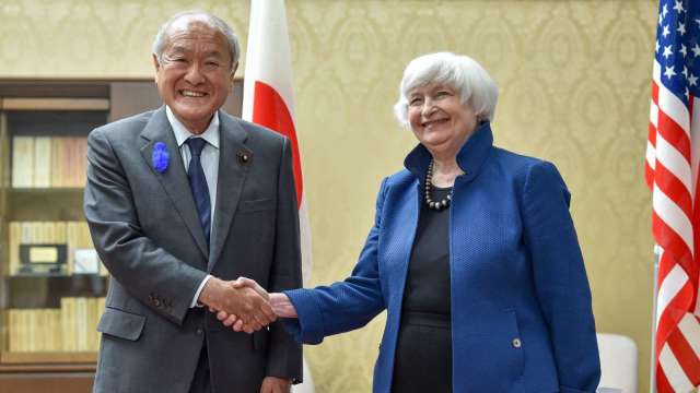 日美兩國財長進行會談 談及外匯問題、將進行適當合作 (圖片：AFP)