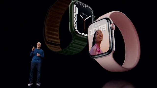 传苹果新版手表将导入新功能和更大萤幕。（图：AFP）(photo:CnYes)