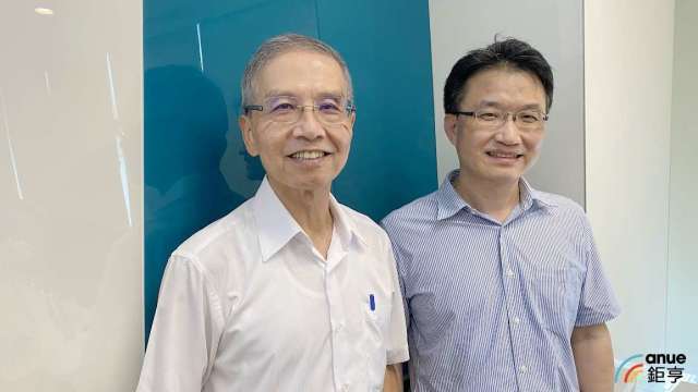左為昱展新藥董事長林東和，右為總經理文永順。(鉅亨網記者沈筱禎攝)