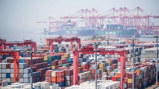 上海港7月貨櫃吞吐量 寫同期新高 (圖片：AFP)