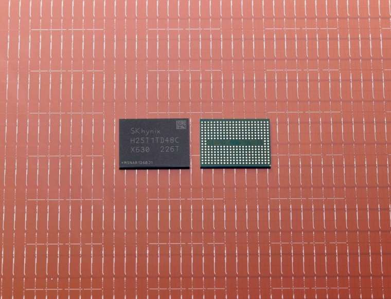 SK 海力士推出全球首款 238 層 NAND 快閃記憶體晶片 (圖片：AFP)
