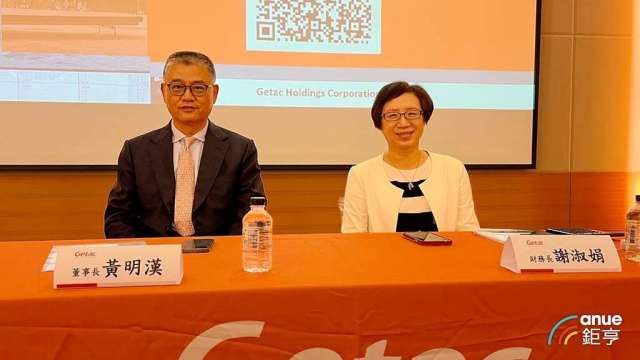 左起為神基董事長黃明漢、財務長謝淑娟。(鉅亨網記者彭昱文攝)