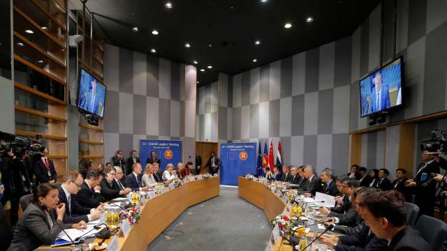 歐盟東協領袖峰會12月登場 深化供應鏈合作關係成主軸 (圖：AFP)