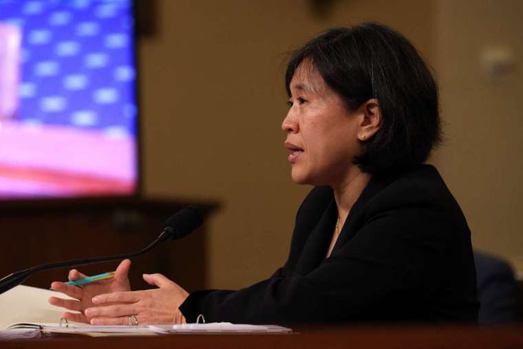 美國貿易代表戴琪 (Katherine Tai) 不願意放棄對中國關稅的籌碼 (圖片：AFP)