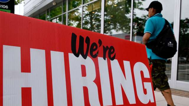 美上周初領失業金人數連四降 創今年5月來新低(圖片：AFP)