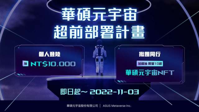 華碩強攻元宇宙商機，籌設新公司成立NFT平台。(圖:華碩提供)