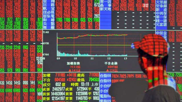 台股漲124點收13347點。(圖:AFP)