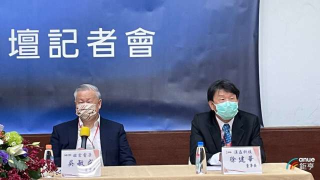 旺宏董事長吳敏求(左)認為明年展望難預測。(鉅亨網記者林薏茹攝)