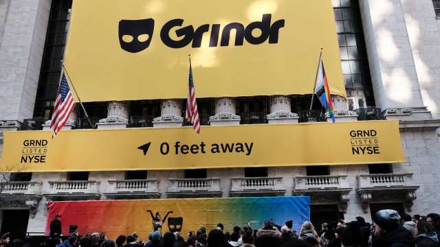 〈美股熱門股〉交友軟體Grindr上市首日行情亮麗 盤中暴漲逾270%(圖片:AFP)