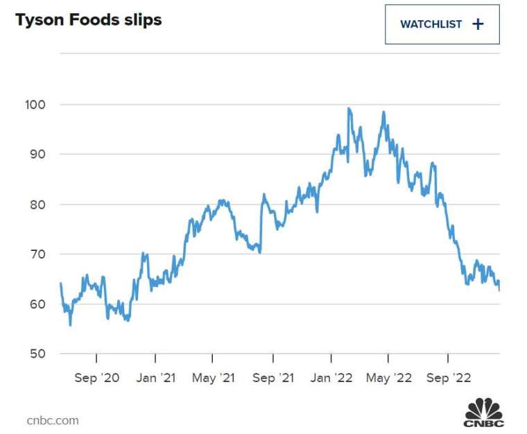 通膨壓迫利潤 泰森食品連跌3日 摔至近13個月低點 - Anue鉅亨