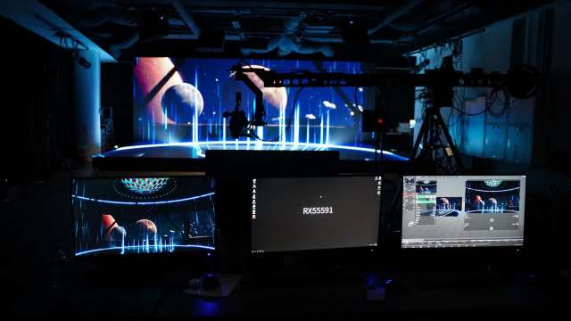 必應去年與工研院合作，完成桃園陽光劇場全台首座「LED 次世代虛擬攝影棚」建置。(圖：必應提供)