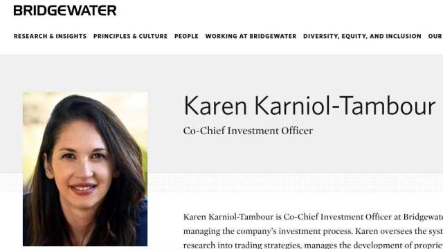 Karen Karniol-Tambour正式升任共同投資長。(圖: 橋水官網)