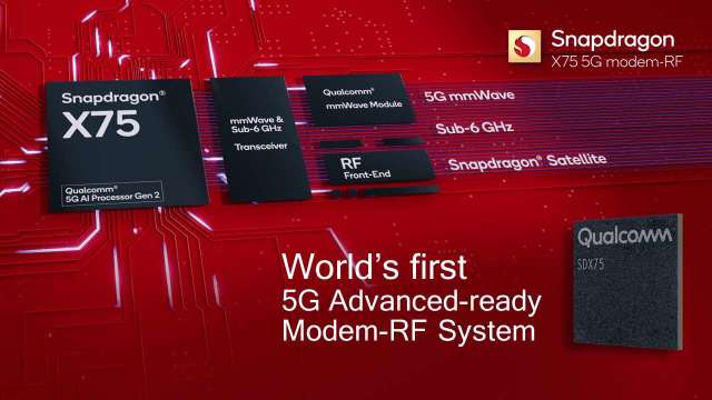 Snapdragon X75 5G數據機射頻系統。(圖:業者提供)