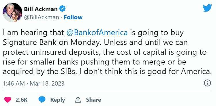 艾克曼爆料，美國銀行為標誌銀行的買家 (圖片：翻攝艾克曼推特)