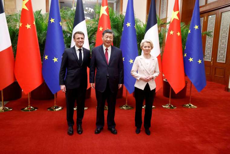 馬克宏與馮德萊恩一同出訪中國。(圖:REUTERS/TPG)
