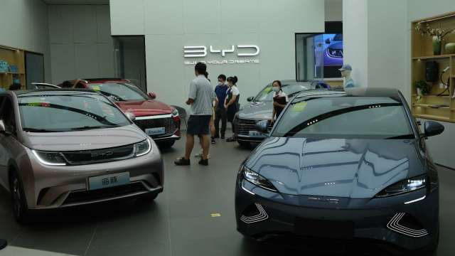 比亞迪超車福斯，躍中國最暢銷汽車品牌。（圖：Shutterstock）