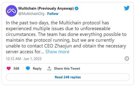 Multichain 團隊公告
