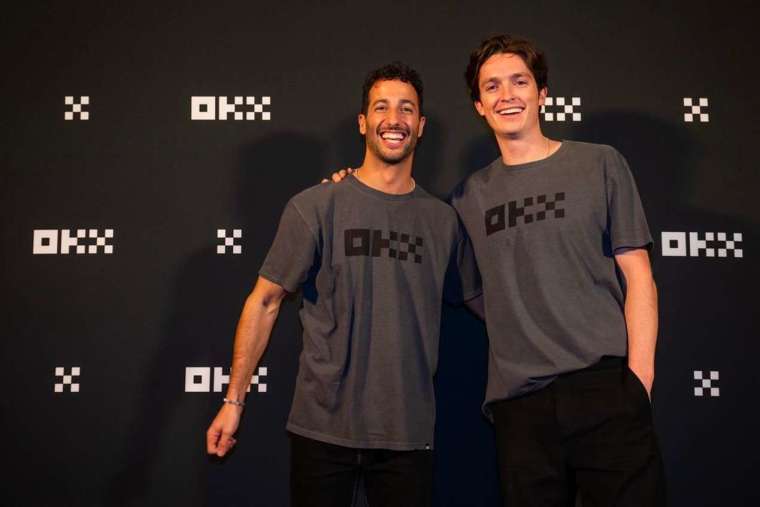 F1車手Daniel Ricciardo(左)、奧運會單板滑雪選手Scotty James(右)。(圖:OKX)