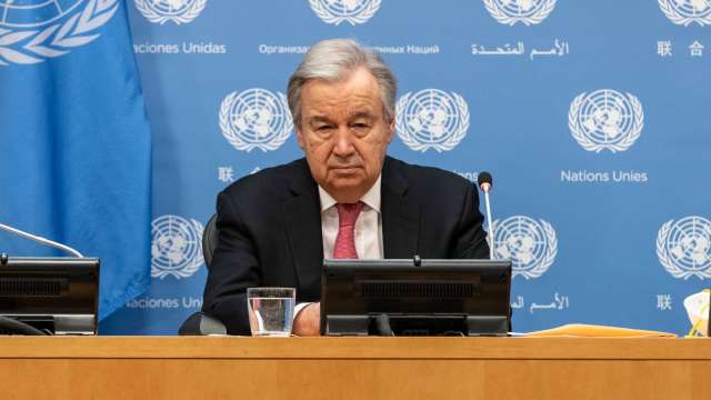 聯合國秘書長古特雷斯（Antonio Guterres ）周二在安理會上呼籲加薩立即停火。（圖：Shutterstock）