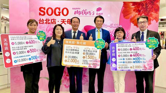 SOGO母親節檔期回饋不輸周年慶。(圖：SOGO提供)