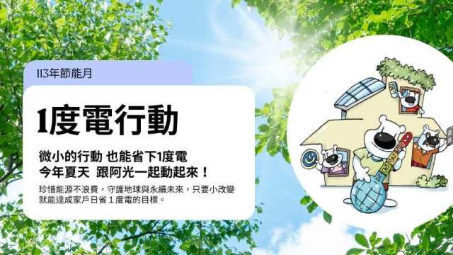 抗夏日電價！能源署透露省電小撇步 「-1度電行動」節電又抽獎 (圖：能源署提供)