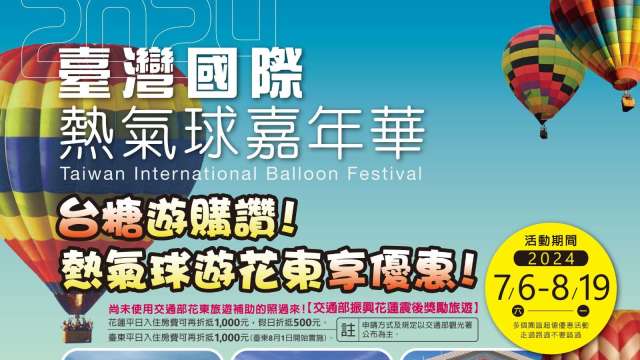 Fun暑假遊花東、乘熱氣球 搭旅遊補助住台糖每人最低只要 750元 （圖：台糖提供）