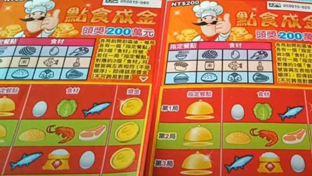 不是麟洋也「摘金」！新款刮刮樂刮3中1 「點食成金」頭獎200萬 (圖:YT截圖)