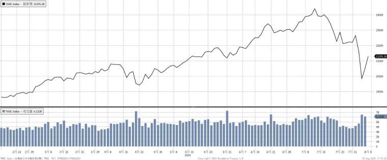 （資料來源：Bloomberg, 截至2024/08/07）