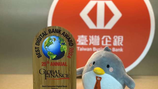 臺企銀首度參賽奪英國Global Finance五大獎 奪亞太及台灣最佳線上產品。（圖：臺企銀提供）