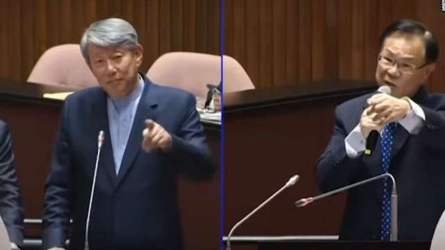 經濟部長郭智輝(左)上午接受立委張啟楷（右）質詢。（圖：國會頻道）