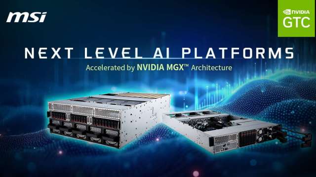 微星發表NVIDIA MGX架構AI伺服器、智慧機器人 加速AI落地推動企業發展。(圖：微星提供)