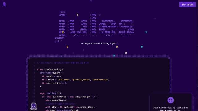 Google AI程式設計助手Jules開始公測。(圖:Jules官網)
