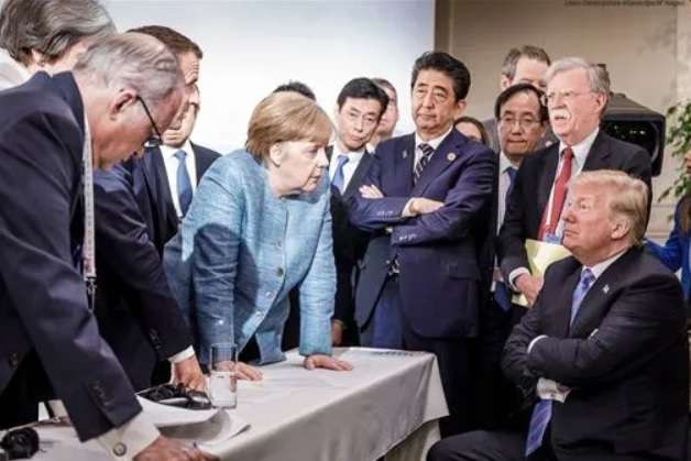 2018年G7鬧僵,圖翻攝自推特