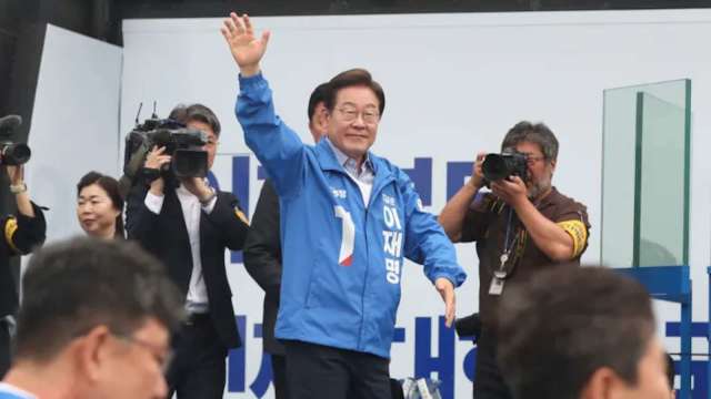 韓國共同民主黨候選人李在明。(圖:新華社)