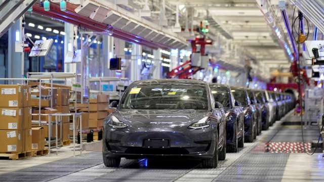 特斯拉中國製電動車5月銷量年減15%。(圖:REUTERS/TPG)