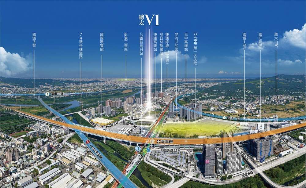 總太V1位居「D-ONE第一大天地」斜對面