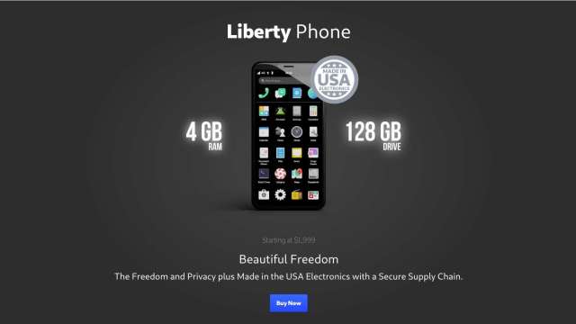 美國Purism旗下的Liberty Phone。（圖：截自Purism官網）