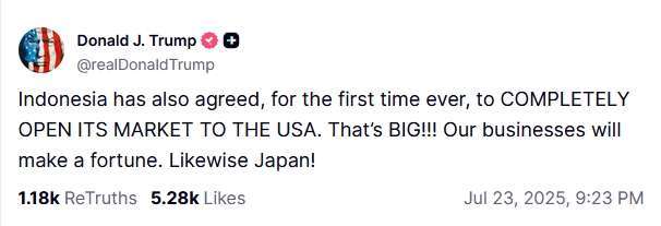 圖:川普Truth Social