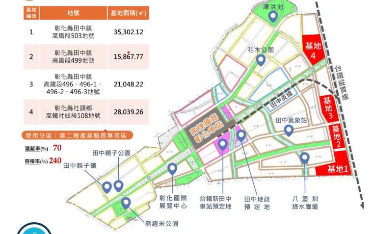  彰化縣政府高鐵彰化車站特定區土地標售案內容。(圖：彰化縣政府提供)